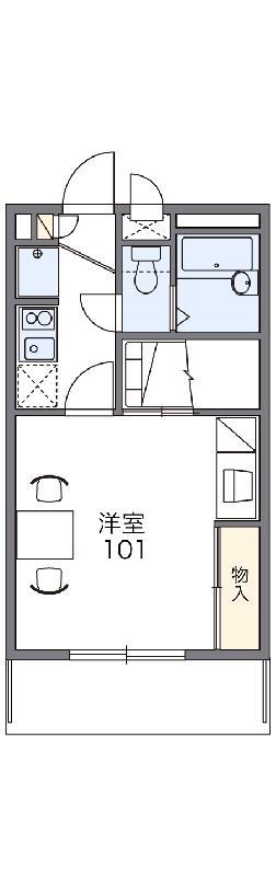 レオパレス川添(1K/2階)の間取り写真