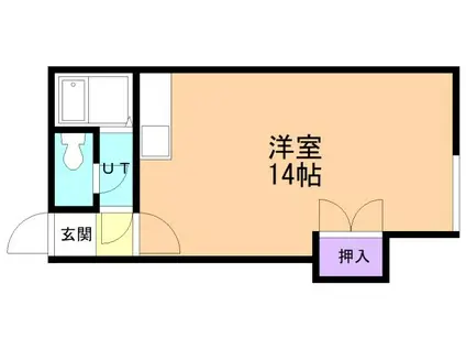 ドエル宮の森(ワンルーム/2階)の間取り写真