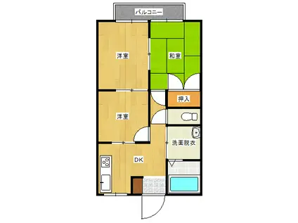 ALTA長沢(3DK/1階)の間取り写真