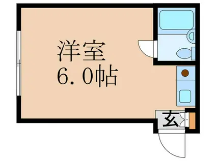 コーポ園(ワンルーム/2階)の間取り写真