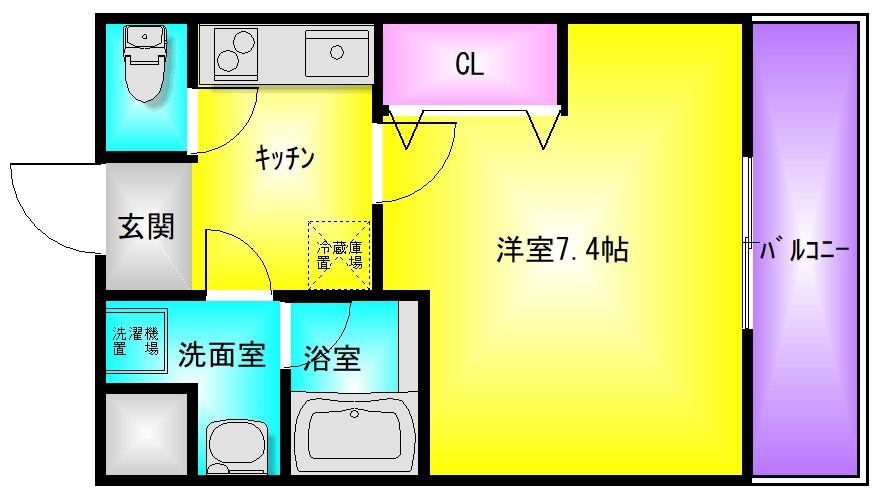 フジパレス パルトネールさとのII番館(1K/2階)の間取り写真
