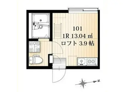 AZEST-RENT羽田12(ワンルーム/1階)の間取り写真