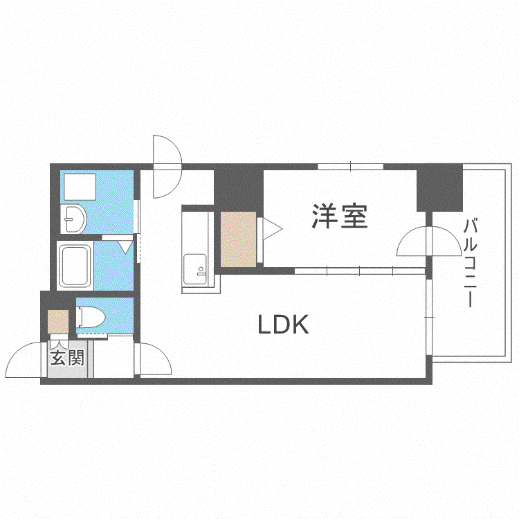 アルファスクエア北15条(1LDK/13階)の間取り写真