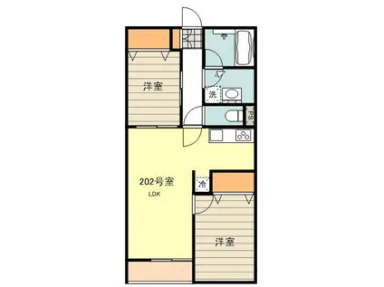 MOUNTAIN VIEW(2LDK/2階)の間取り写真