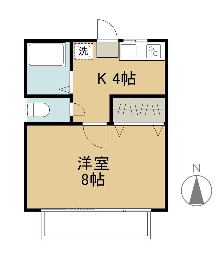 コーポハーベスト(1K/1階)の間取り写真