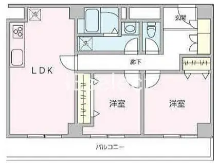 フェリス辰巳台(2LDK/1階)の間取り写真