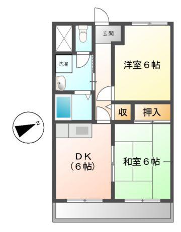 ジュネス鈴木(2DK/3階)の間取り写真