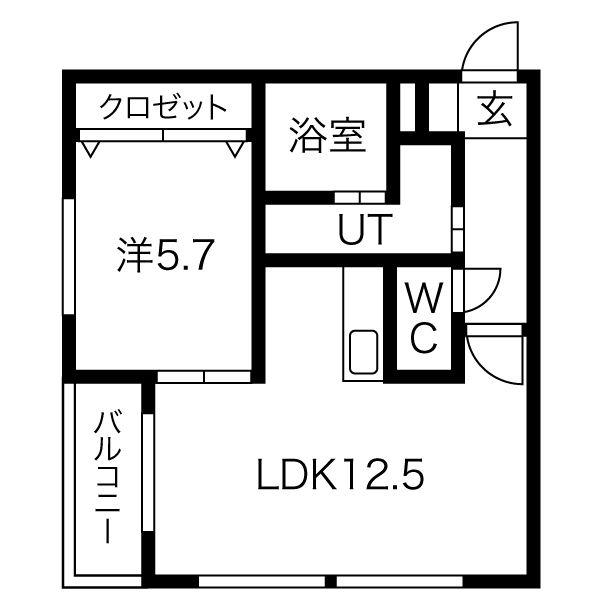 プレシェルト手稲本町(1LDK/3階)の間取り写真