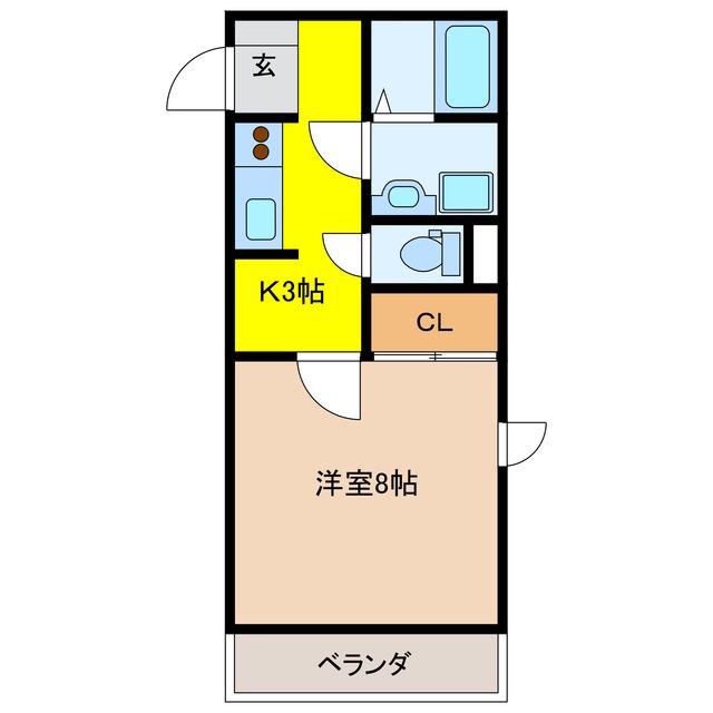 アメニティプレイス(1K/1階)の間取り写真
