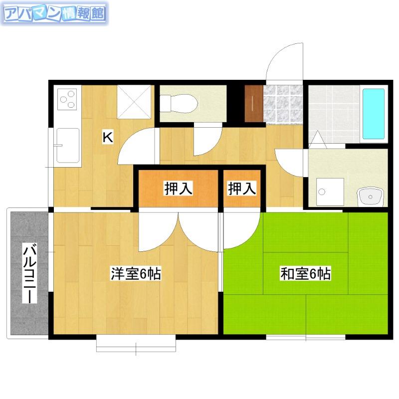 ピュア東青山(2K/1階)の間取り写真