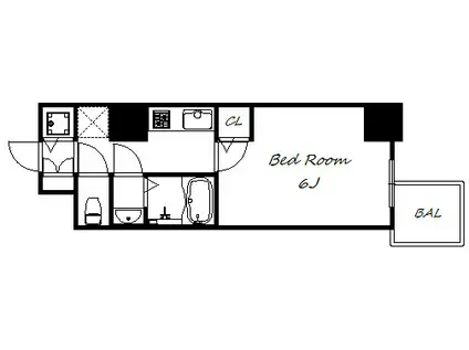 ララプレイス三宮ルミナージュ(1K/9階)の間取り写真