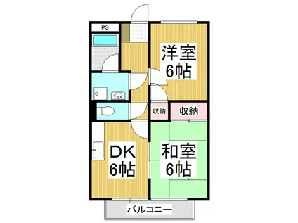 リンピア泰座(2DK/2階)の間取り写真