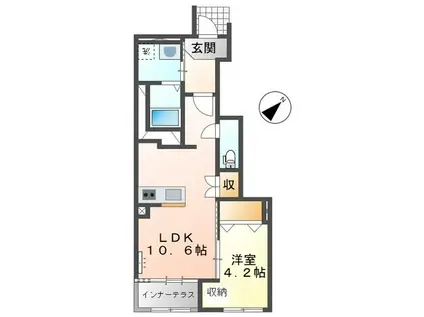 パームコート長尾 (1LDK/1階)の間取り写真