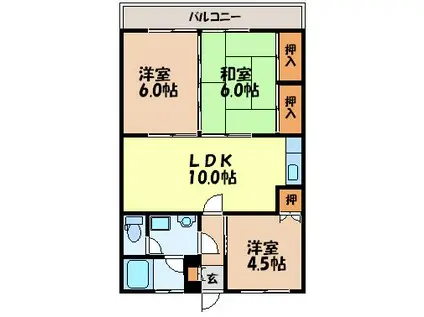 ヴィラエクセル(3LDK/4階)の間取り写真