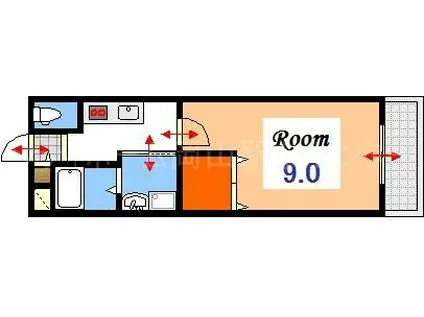 LST岩田町(1K/2階)の間取り写真