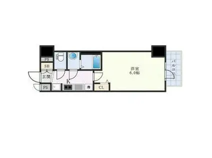 プレサンス天王寺勝山(1K/2階)の間取り写真