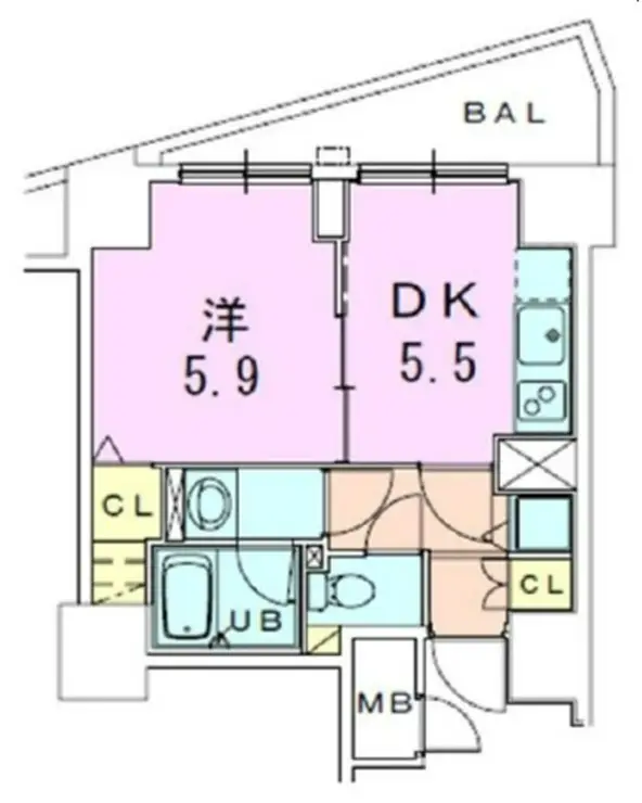 銀座レジデンス伍番館 13階階 間取り