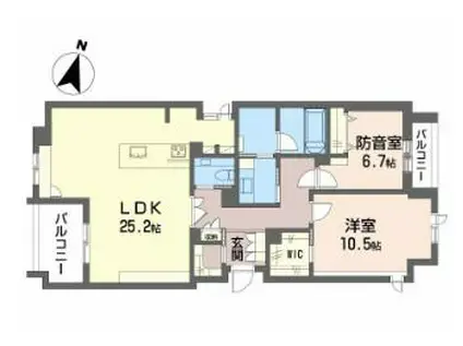 THE SKY 御影郡家(2LDK/2階)の間取り写真