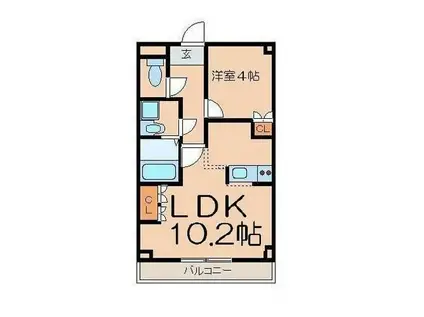 サンリヴィエール(1LDK/1階)の間取り写真