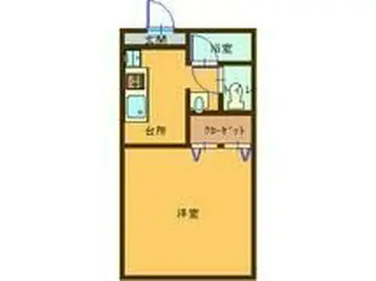 ファミーユ南柏(1K/1階)の間取り写真