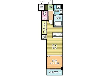 スマート到津(1DK/12階)の間取り写真