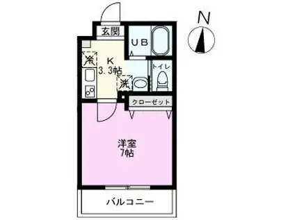 EK南越谷(1K/1階)の間取り写真