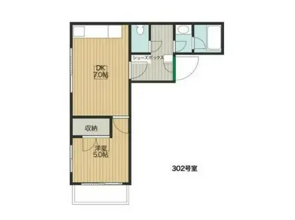 モアビル(1LDK/3階)の間取り写真