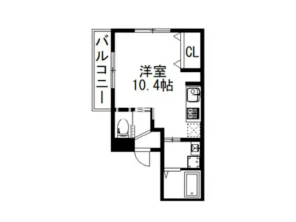 メゾン・ソレイユ稲荷(ワンルーム/2階)の間取り写真