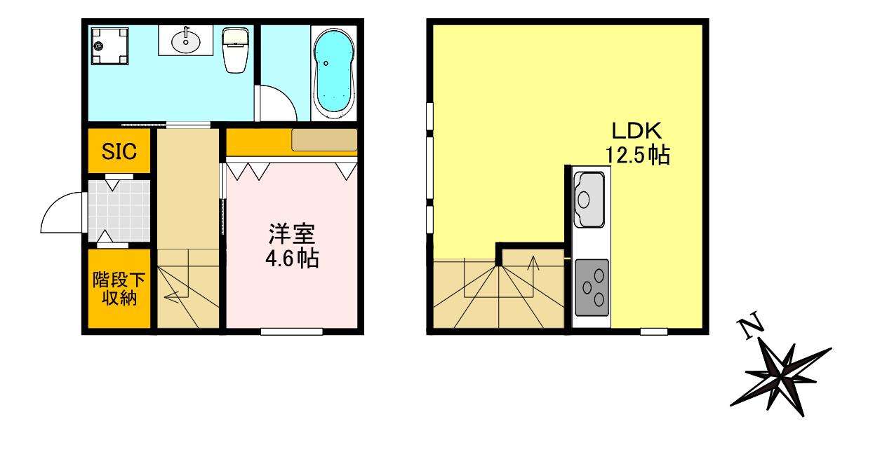 メゾン ド フェリシア(1LDK/1階)の間取り写真
