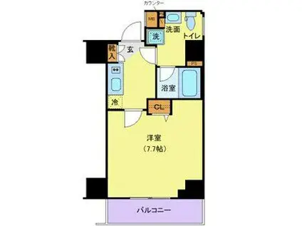 ガリシア池上(1K/7階)の間取り写真