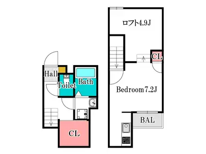 ADC高島駅東(1K/1階)の間取り写真
