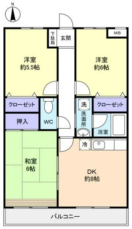 パオヤマニシ 1階階 間取り