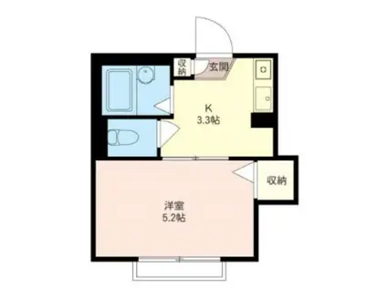 カメリヤハイツ(1K/1階)の間取り写真