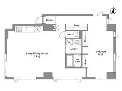 品川港南テラス(1LDK/6階)の間取り写真