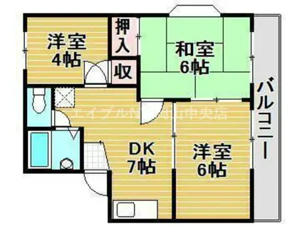 パークコーポA(3DK/2階)の間取り写真