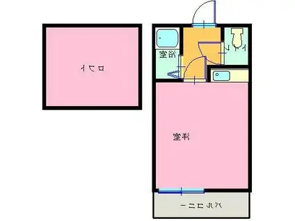 ロマーノ青山(1K/2階)の間取り写真