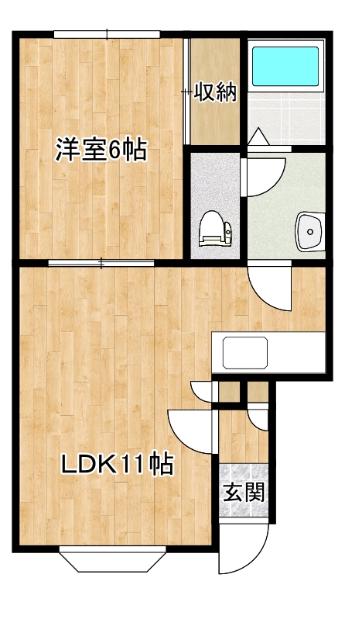 DEARハイム(1LDK/2階)の間取り写真