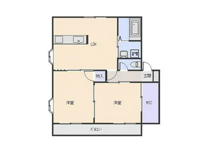 PURETWO(2LDK/2階)の間取り写真