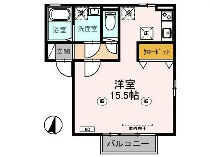 ハーベスト和田(ワンルーム/1階)の間取り写真