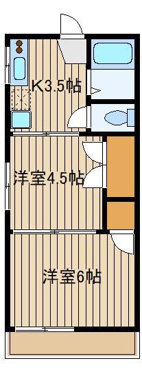 さつき荘(2K/2階)の間取り写真