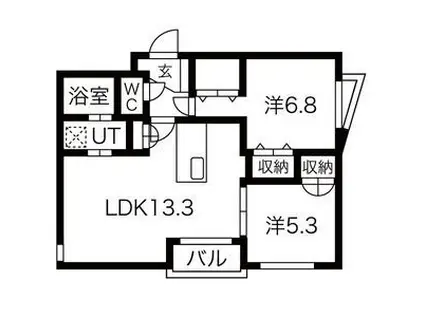 ICHI TO SAN A(2LDK/3階)の間取り写真