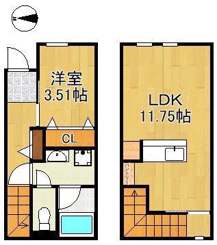 グラン若園(1LDK/1階)の間取り写真
