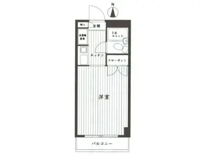 ステージ新蒲田(ワンルーム/4階)の間取り写真