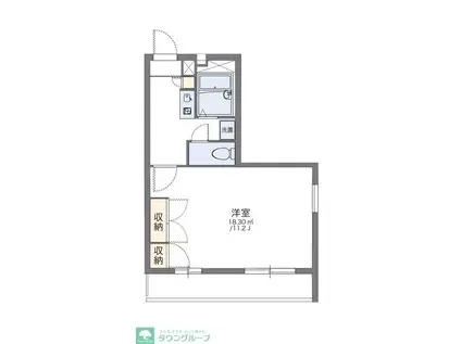 レオパレスパストラル(1K/1階)の間取り写真