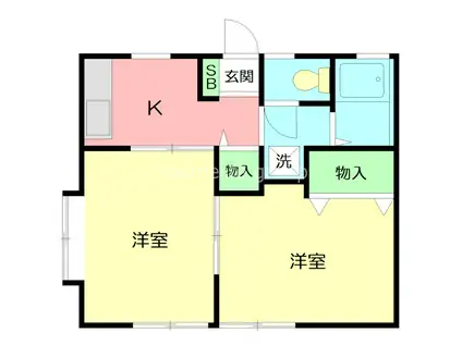 エストアビタシオン(2K/2階)の間取り写真