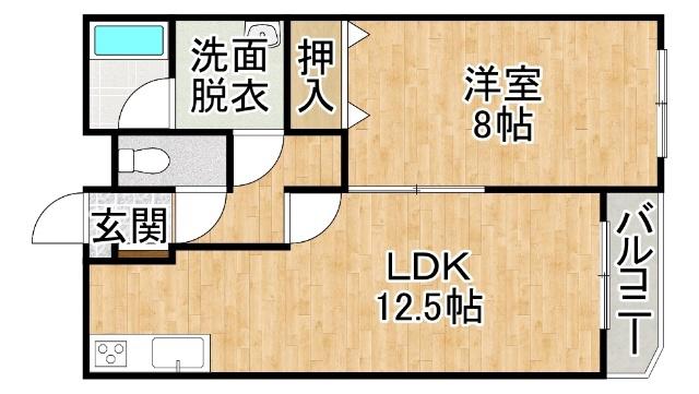 コンフォートピュア(1LDK/1階)の間取り写真