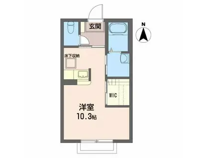 ディアコートエムズII(ワンルーム/1階)の間取り写真