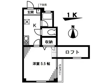 メゾンSAM(1K/3階)の間取り写真