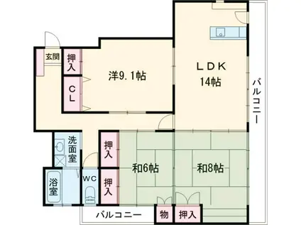 フォルテ今治(3LDK/5階)の間取り写真