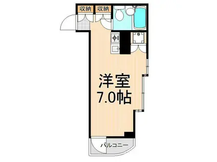 ホワイトシティ(ワンルーム/4階)の間取り写真